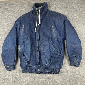 Vintage Andy Johns S/L Denim Bomber Jacket Insulated Puffer Streetwear